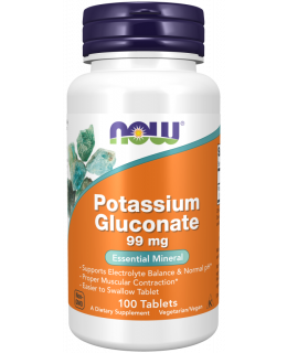 NOW Potassium Gluconate (Glukonát draselný), 99 mg, 100 tablet